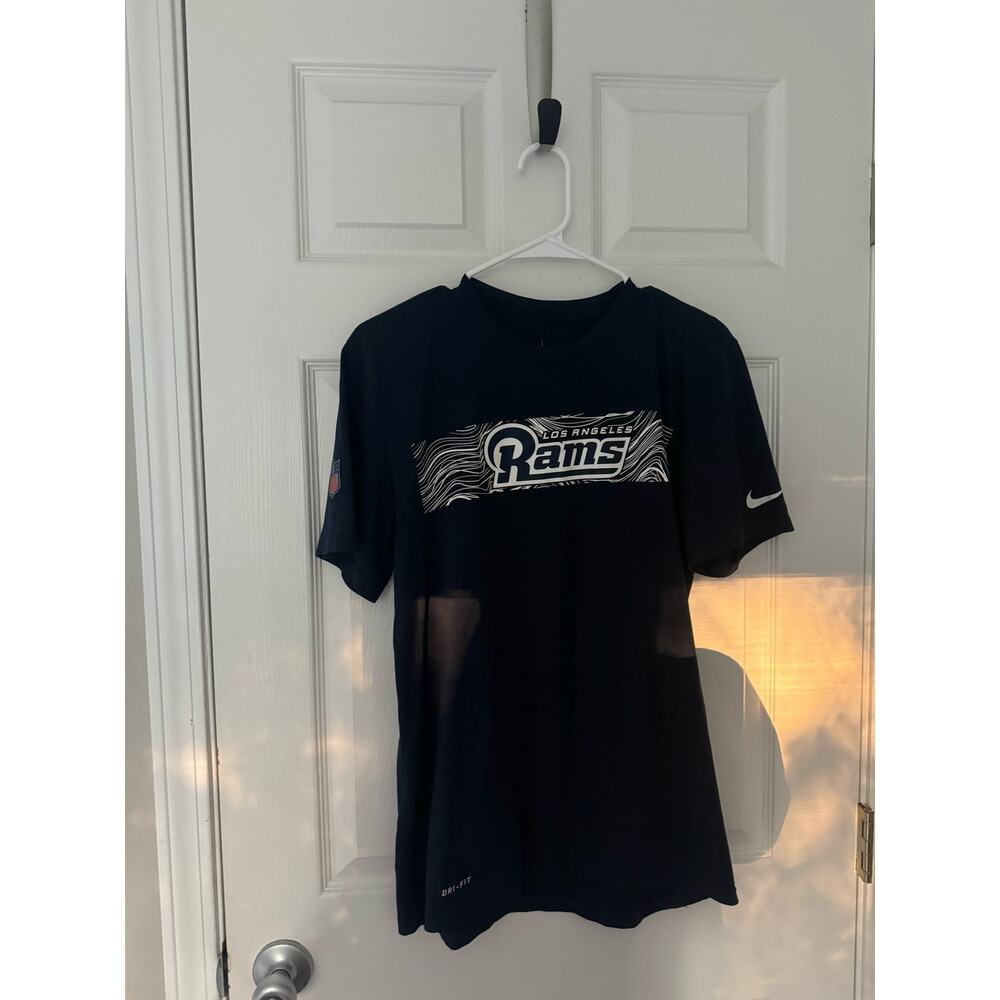Nike Dri-Fit Los Angeles Rams Football NFL Athletic Black Workout Shirt Sz: Med